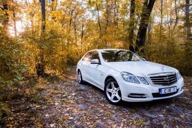 Kişinev, Moldova; 11 Ekim 2017. Moldova Mercedes-Benz Kulübü Festivali. Mercedes-Benz S sınıfı W221. Editoryal fotoğraf