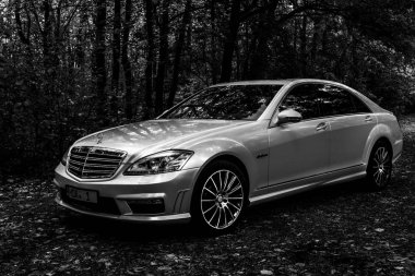 Chisinau, Moldova; October 11, 2017. Mercedes-Benz club festival in Moldova. Mercedes-Benz S Class W221. Editorial photo clipart