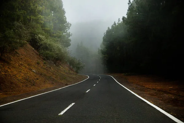 Krásná Horská Silnice Tenerife Silniční Cestovní Koncept Auto Cestovní Dobrodružství — Stock fotografie