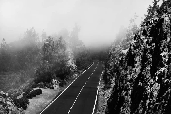 Hermosa Carretera Montaña Tenerife Concepto Viaje Por Carretera Viaje Coche — Foto de Stock