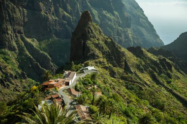 Güzel dağ köyü Masca Tenerife. Tenerife manzara.