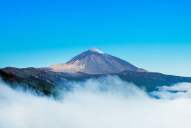Volkan Teide ve lav sahne Teide Milli Parkı'nda, Teide Milli Parkı Tenerife, Kanarya Adaları, İspanya caldera Rocky volkanik manzara