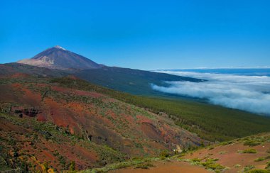 Volkan Teide ve lav sahne Teide Milli Parkı'nda, Teide Milli Parkı Tenerife, Kanarya Adaları, İspanya caldera Rocky volkanik manzara