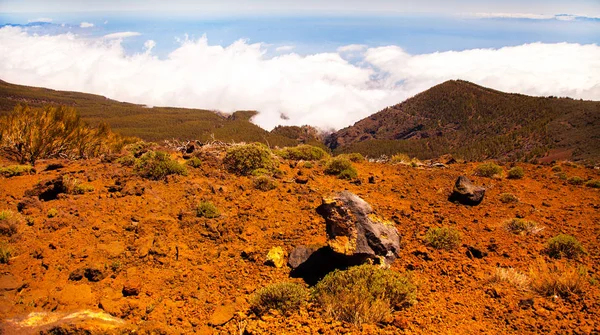 Vulkanen Teide Och Lava Landskapet Nationalparken Teide Rocky Vulkaniska Landskapet — Stockfoto