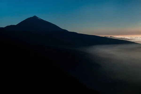 Solnedgång Över Teide Vulkanen Tenerife Canary Island Spanien — Stockfoto