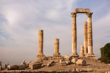 Ürdün 'ün başkenti Amman şehrinin havadan görünüşü. Amman 'ın Şehri.