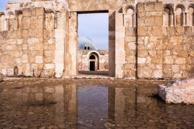 Ürdün 'ün başkenti Amman şehrinin havadan görünüşü. Amman 'ın Şehri.