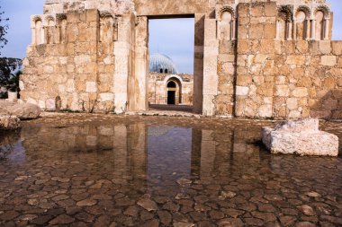 Ürdün 'ün başkenti Amman şehrinin havadan görünüşü. Amman 'ın Şehri.