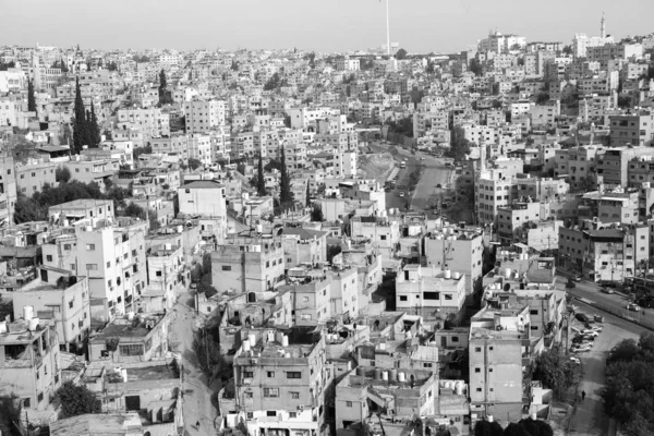 Αεροφωτογραφία Της Πόλης Του Αμμάν Πρωτεύουσας Της Ιορδανίας Αστικό Τοπίο — Φωτογραφία Αρχείου