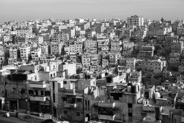 Widok Lotu Ptaka Miasto Amman Stolicę Jordanii Krajobraz Miasta Amman — Zdjęcie stockowe