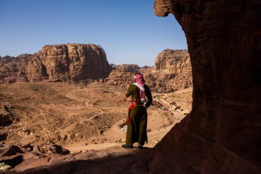 Petra, Ürdün 'deki kayaların ve antik mimarinin güzelliği. Petra, Ürdün 'deki antik tapınak