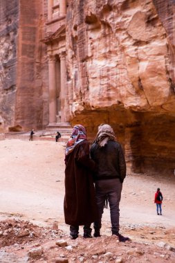 Petra, Ürdün 'deki kayaların ve antik mimarinin güzelliği. Petra, Ürdün 'deki antik tapınak