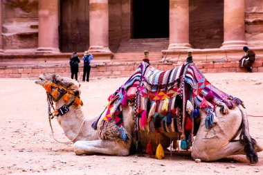 Petra, Ürdün 'deki kayaların ve antik mimarinin güzelliği. Petra, Ürdün 'deki antik tapınak