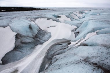 Ünlü Glacier Lagoon, İzlanda'nın buzullar. Buzul lagün bay güzel soğuk manzara resmi. İzlanda'nın eşsiz doğa. Buz manzara.