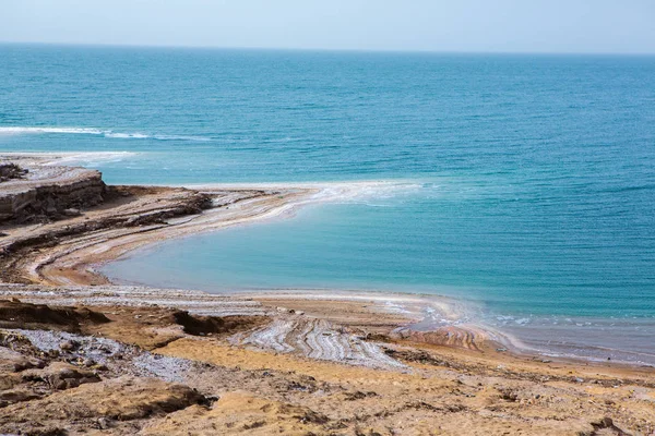 View Dead Sea Coastline Sunset Time Jordan Salt Crystals Sunset — 스톡 사진