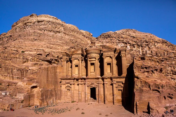 Belleza Rocas Arquitectura Antigua Petra Jordania Antiguo Templo Petra Jordania — Foto de Stock