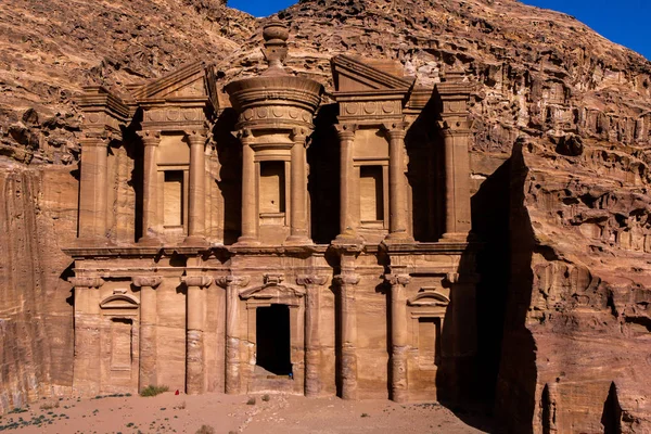 Schoonheid Van Rotsen Oude Architectuur Petra Jordanië Oude Tempel Petra — Stockfoto