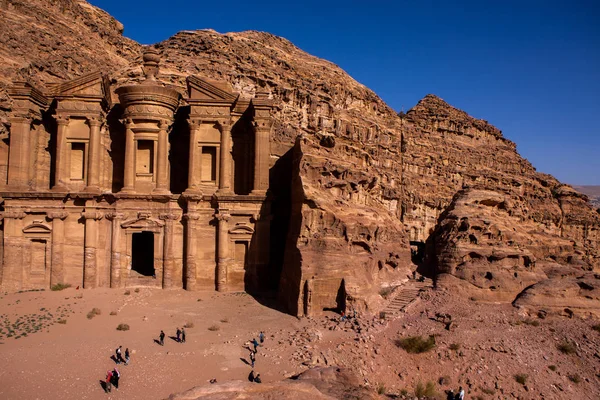 Beauté Des Rochers Architecture Ancienne Petra Jordanie Ancien Temple Petra — Photo