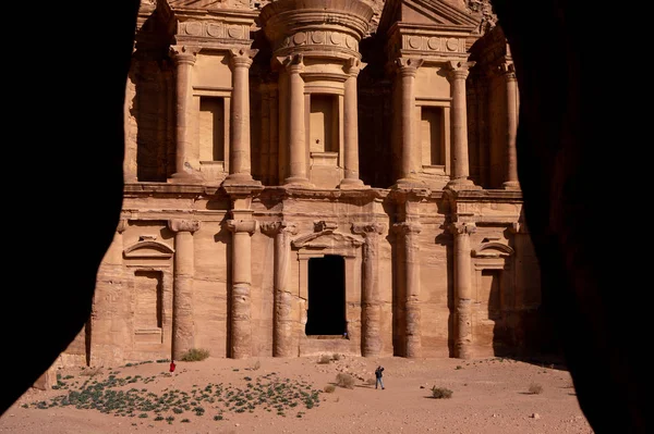Krása Skal Starobylé Architektury Petře Jordánsko Starověký Chrám Petře Jordan — Stock fotografie