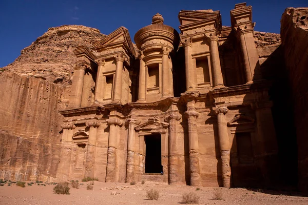 Beauty Rocks Ancient Architecture Petra Jordan Ancient Temple Petra Jordan — Stock Photo, Image