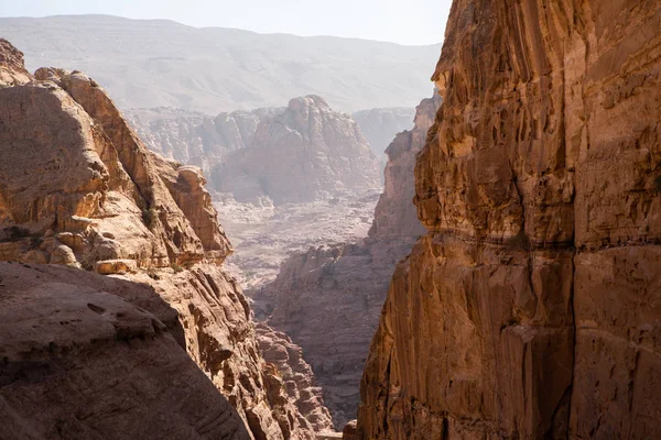 Schoonheid Van Rotsen Oude Architectuur Petra Jordanië Oude Tempel Petra — Stockfoto