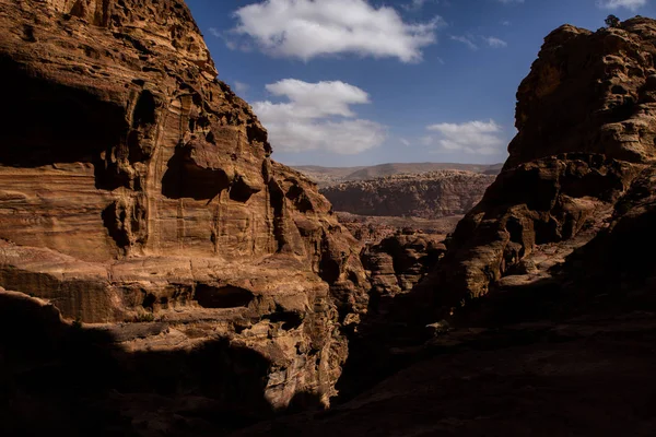 Stenars Skönhet Och Antik Arkitektur Petra Jordanien Forntida Tempel Petra — Stockfoto