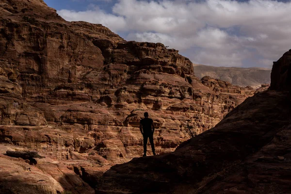 Schoonheid Van Rotsen Oude Architectuur Petra Jordanië Oude Tempel Petra — Stockfoto