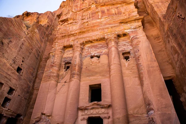 Stenars Skönhet Och Antik Arkitektur Petra Jordanien Forntida Tempel Petra — Stockfoto