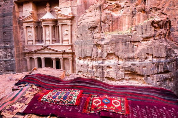 Petra Ürdün Deki Kayaların Antik Mimarinin Güzelliği Petra Ürdün Deki — Stok fotoğraf