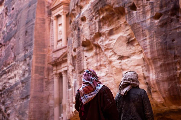 Belleza Rocas Arquitectura Antigua Petra Jordania Antiguo Templo Petra Jordania — Foto de Stock