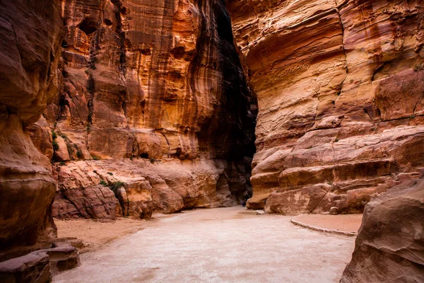 Schoonheid Van Rotsen Oude Architectuur Petra Jordanië Oude Tempel Petra — Stockfoto