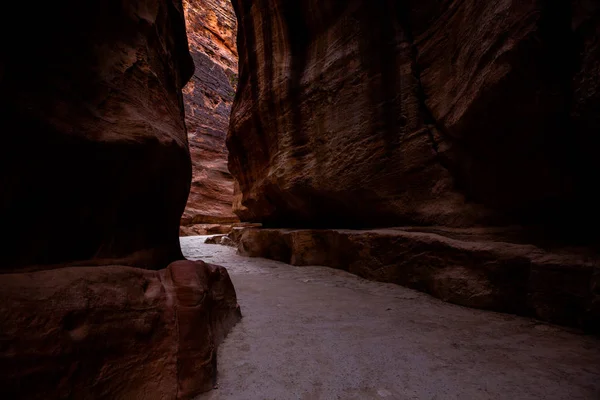 Beauty Rocks Ancient Architecture Petra Jordan Ancient Temple Petra Jordan — Stock Photo, Image