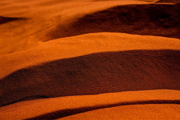 Wadi Rum Öknen Jordanien Solnedgången Panorama Vacker Sand Mönster Dynen — Stockfoto