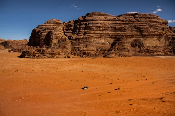 Wadi Rum Desert Jordan Sunset Panorama Beautiful Sand Pattern Dune — Stock Photo, Image