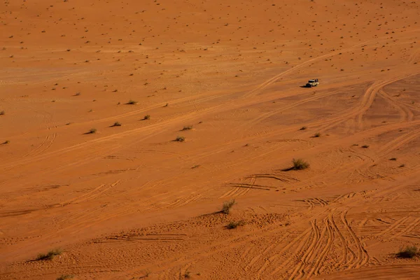 Wadi Rum Sivatag Jordániában Naplementében Panoráma Gyönyörű Homok Minta Dűnén — Stock Fotó