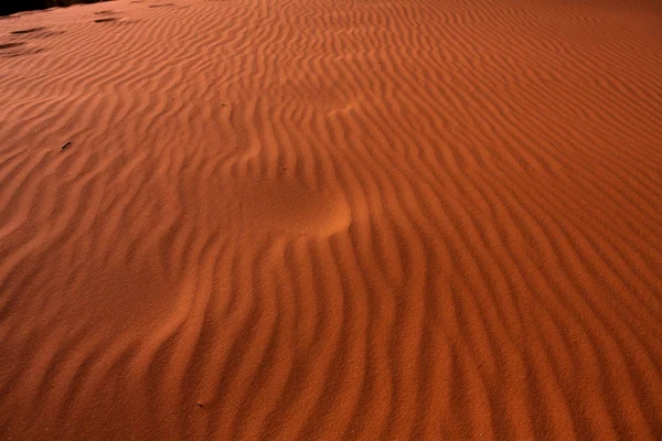Wadi Rum Wüste Jordanien Sonnenuntergang Panorama Von Schönen Sandmuster Auf — Stockfoto