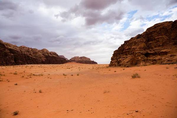 Wadi Rum Woestijn Jordanië Zonsondergang Panorama Van Prachtig Zandpatroon Duin — Stockfoto