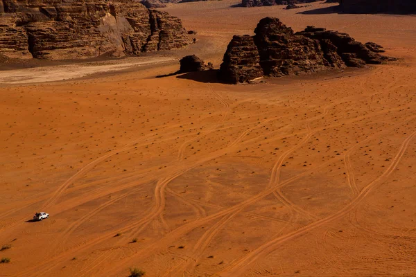 Пустыня Вади Рам Иордании Закате Панорама Красивого Песчаного Рисунка Дюне — стоковое фото