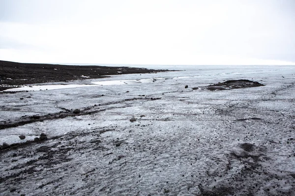 冰岛冰川在著名的冰川泻湖 冰川泻湖湾美丽冰冷的风景图片 冰岛的独特性质 冰景观 — 图库照片