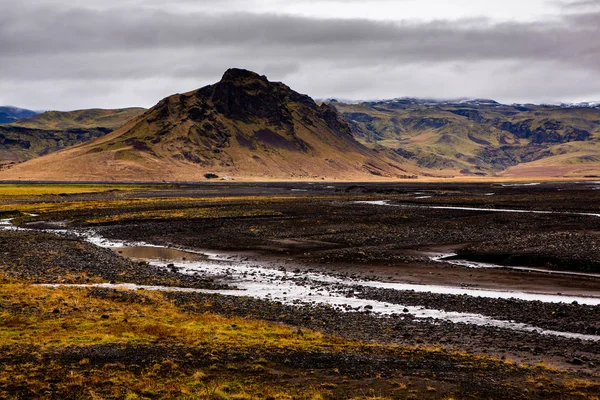 Colorida Naturaleza Otoñal Viajar Islandia Hermoso Paisaje Islandés Con Montañas — Foto de Stock