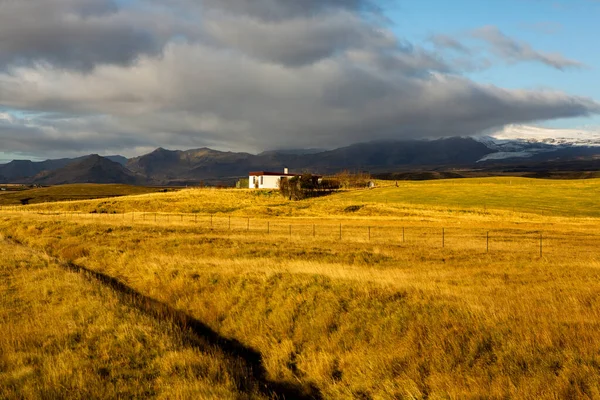 Natureza Outono Colorido Viaje Islândia Bela Paisagem Islandesa Com Montanhas — Fotografia de Stock