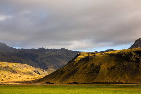 Colorful Autumn Nature Travel Iceland Beautiful Icelandic Landscape Mountains Sky — Stock Photo, Image
