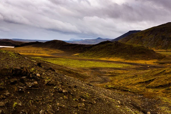 Kleurrijke Herfstnatuur Reis Naar Ijsland Prachtig Ijslands Landschap Met Bergen — Stockfoto