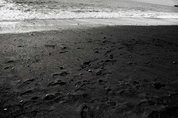 Imagen Playa Arena Negra Cerca Vik Costa Sur Islandia Espuma —  Fotos de Stock