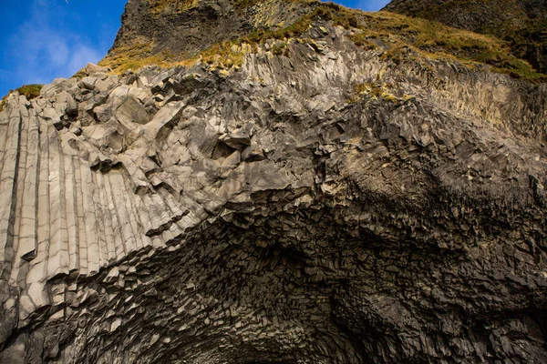 Image Black Sand Beach Vik South Coast Iceland White Foam — Stock Photo, Image