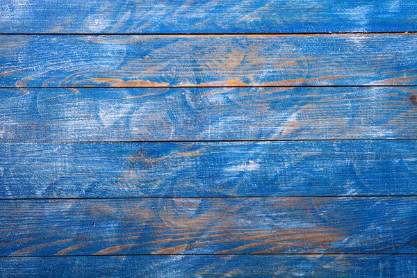 結び目や爪の穴を持つヴィンテージブルーの木の背景テクスチャ 古い塗装木の壁 青の抽象的な背景 ヴィンテージ木製ダークブルー水平ボード コピースペース付きフロントビュー デザインの背景 — ストック写真