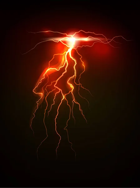 Realistiska lightning på mörk bakgrund — Stockfoto