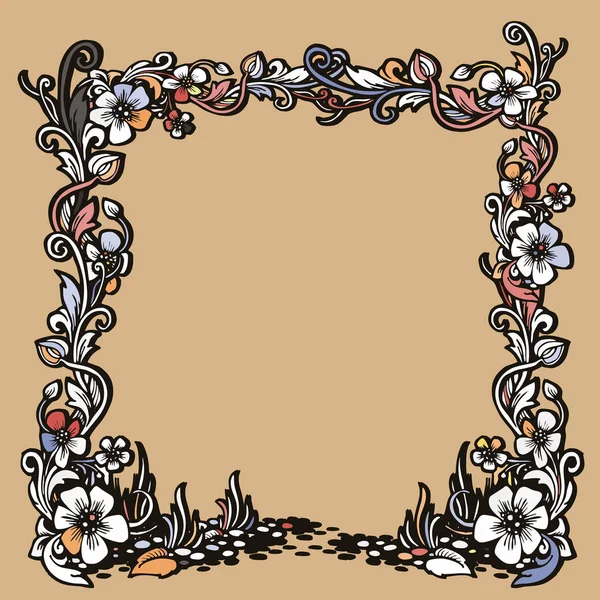 Vintage frame with floral pattern — Stock Photo, Image