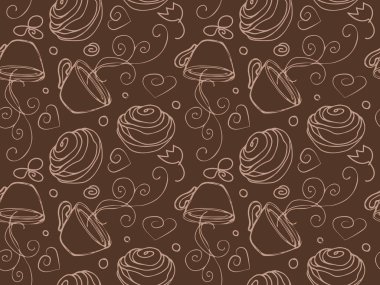 Kurabiye ve çay seamless modeli