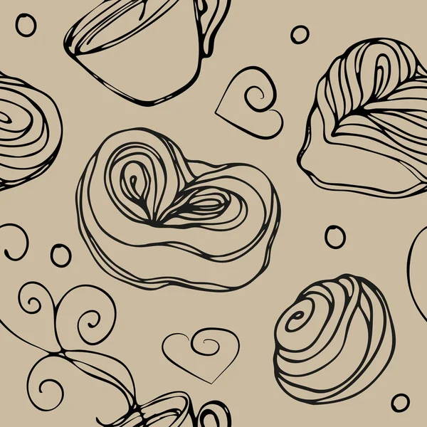 Cookie and tea seamless pattern